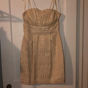 Gold and Cream Crackled Shimmer Dress